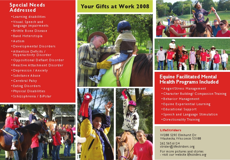 LifeStriders, W288S290 Elmhurst Drive, Waukesha, WI 53188, 262.565.6124, striders@lifestriders.org, www.lifestriders.org
